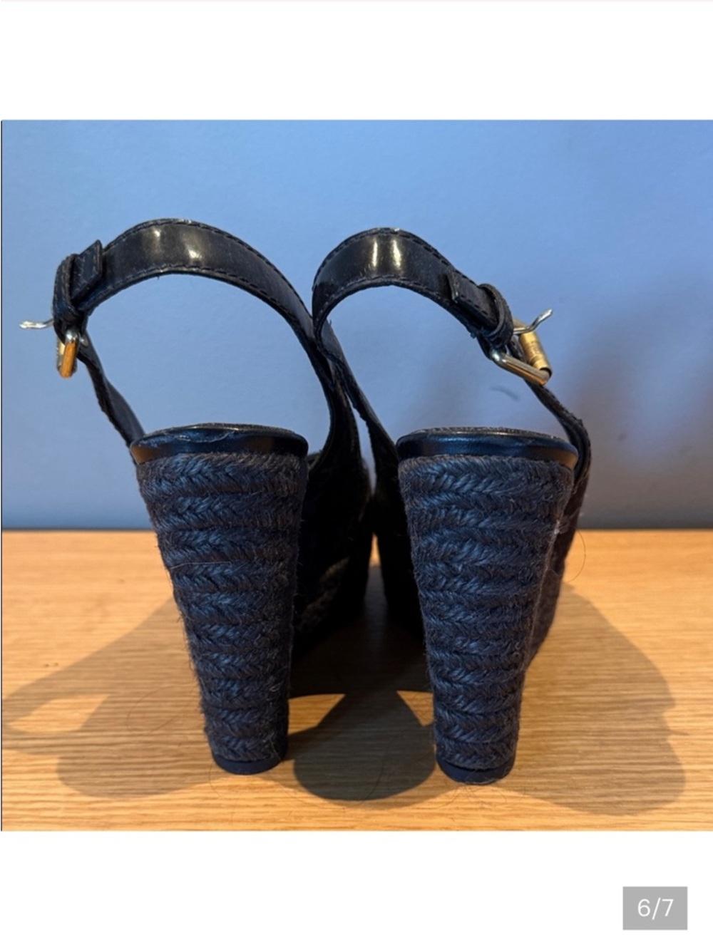 Louis Vuitton Black Monogram Canvas Wedge Espadrilles - Picture 5 of 5